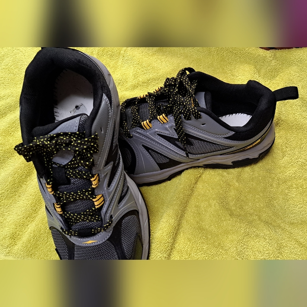 Avia Gray and Black Athletic Shoes with Durable Outsole
